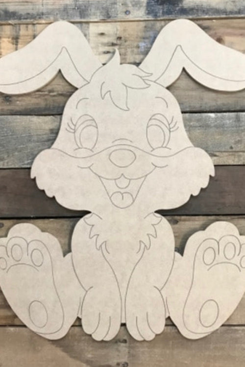 "Sitting Bunny" Wooden Door Hanger ~ Paint Yourself