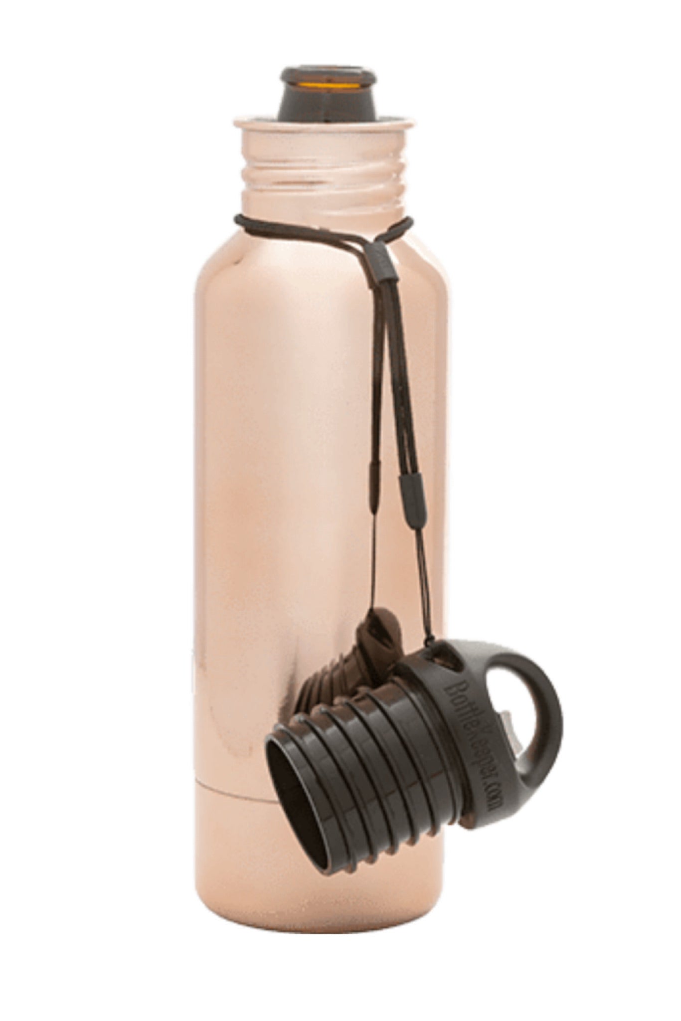 BottleKeeper - The Stubby 2.0 - The Original Stainless Steel Bottle Holder  and Insulator to Keep Your Beer Colder (Black)