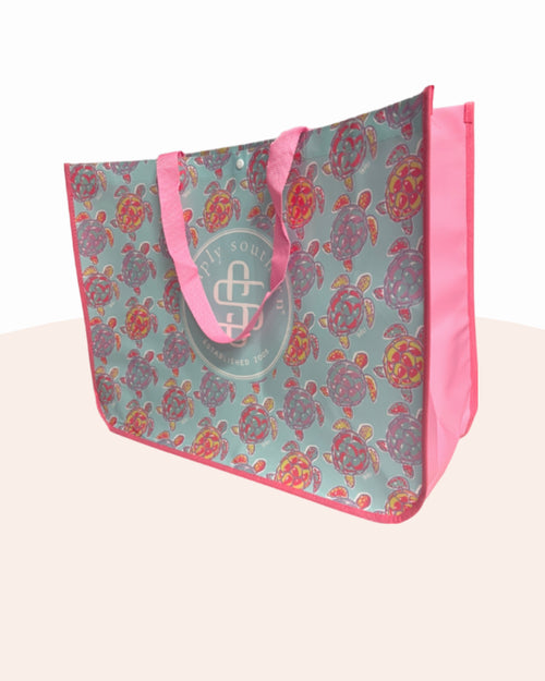Turtle Pink Shopper Eco Friendly Tote by Simply Southern