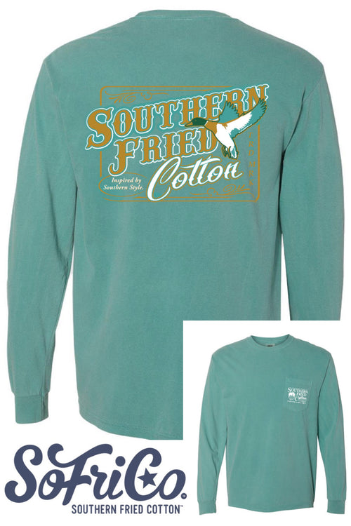 Flying Mallard Long Sleeves Tee by Southern Fried Cotton