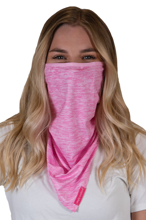 Heather Pink Bandana Style Adult Face Covering by Simply Southern