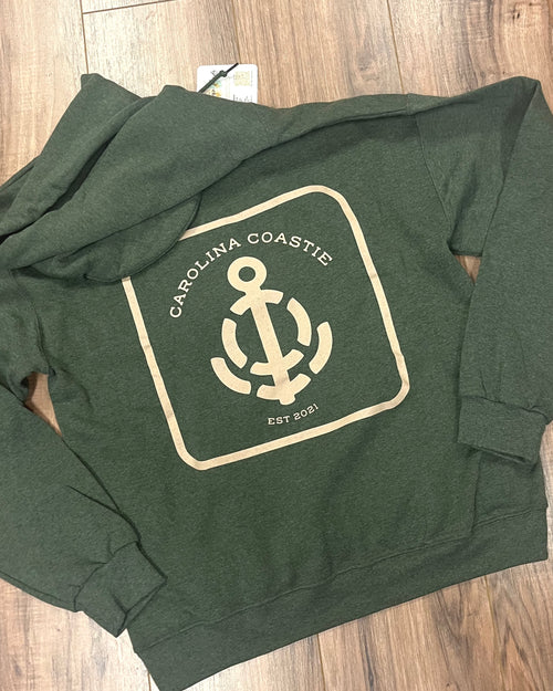 “Logo” Military Green Sweatshirt by Carolina Coastie