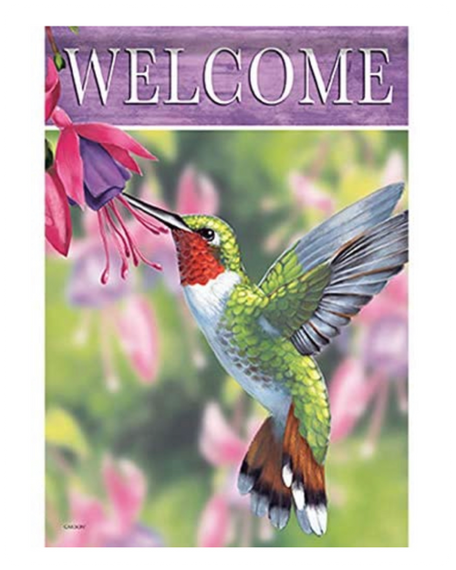 “Hummingbird & Fuchsia" Dura Soft House Flag