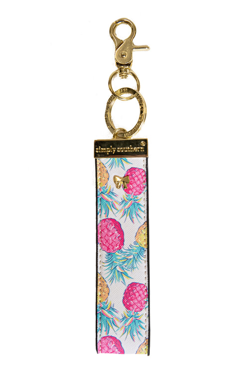 “Pineapple” Leather Key Fob by Simply Southern
