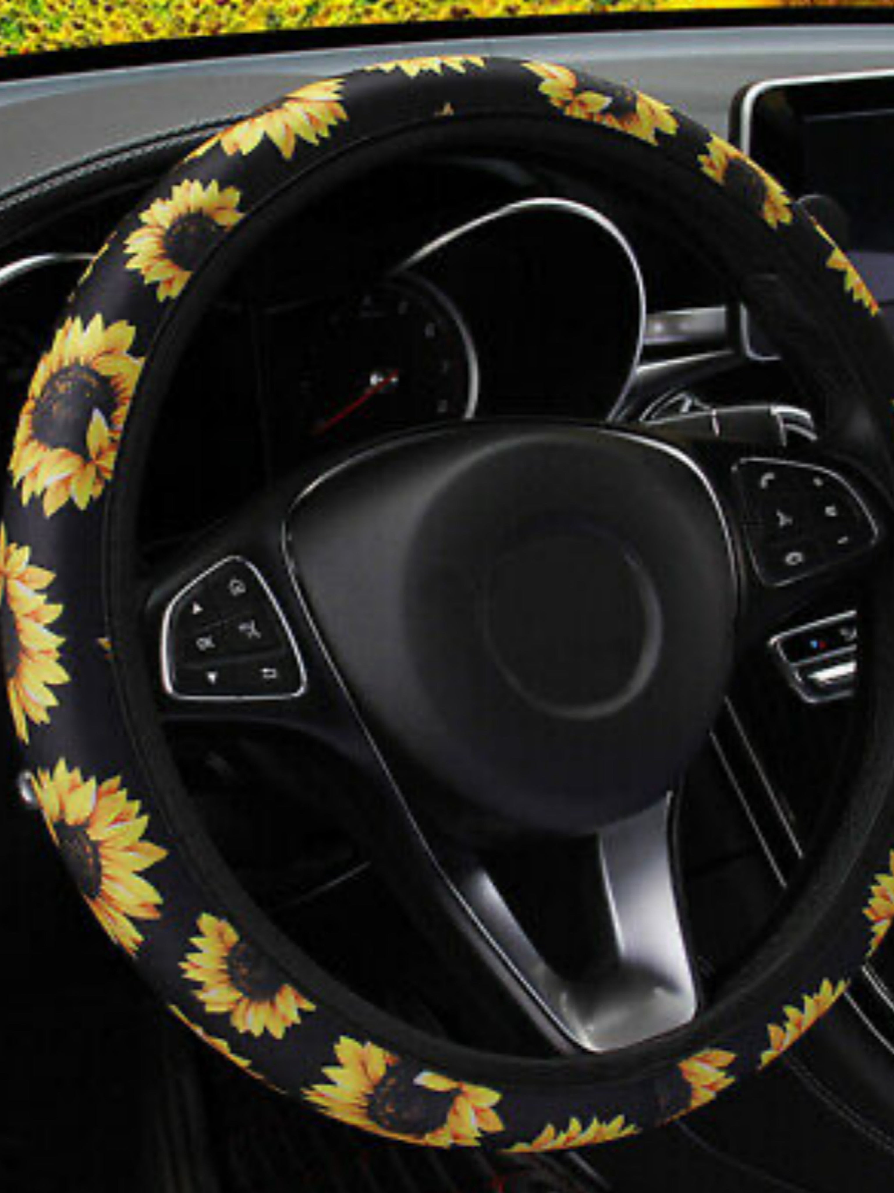 Sunflower Neoprene Steering Wheel Cover