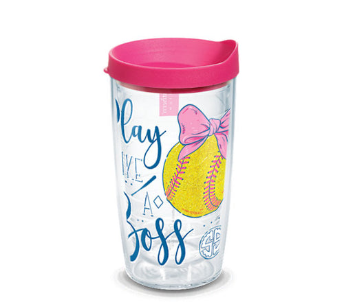 Simply Southern - Play Like a Boss Softball Plastic Tumblers by Tervis