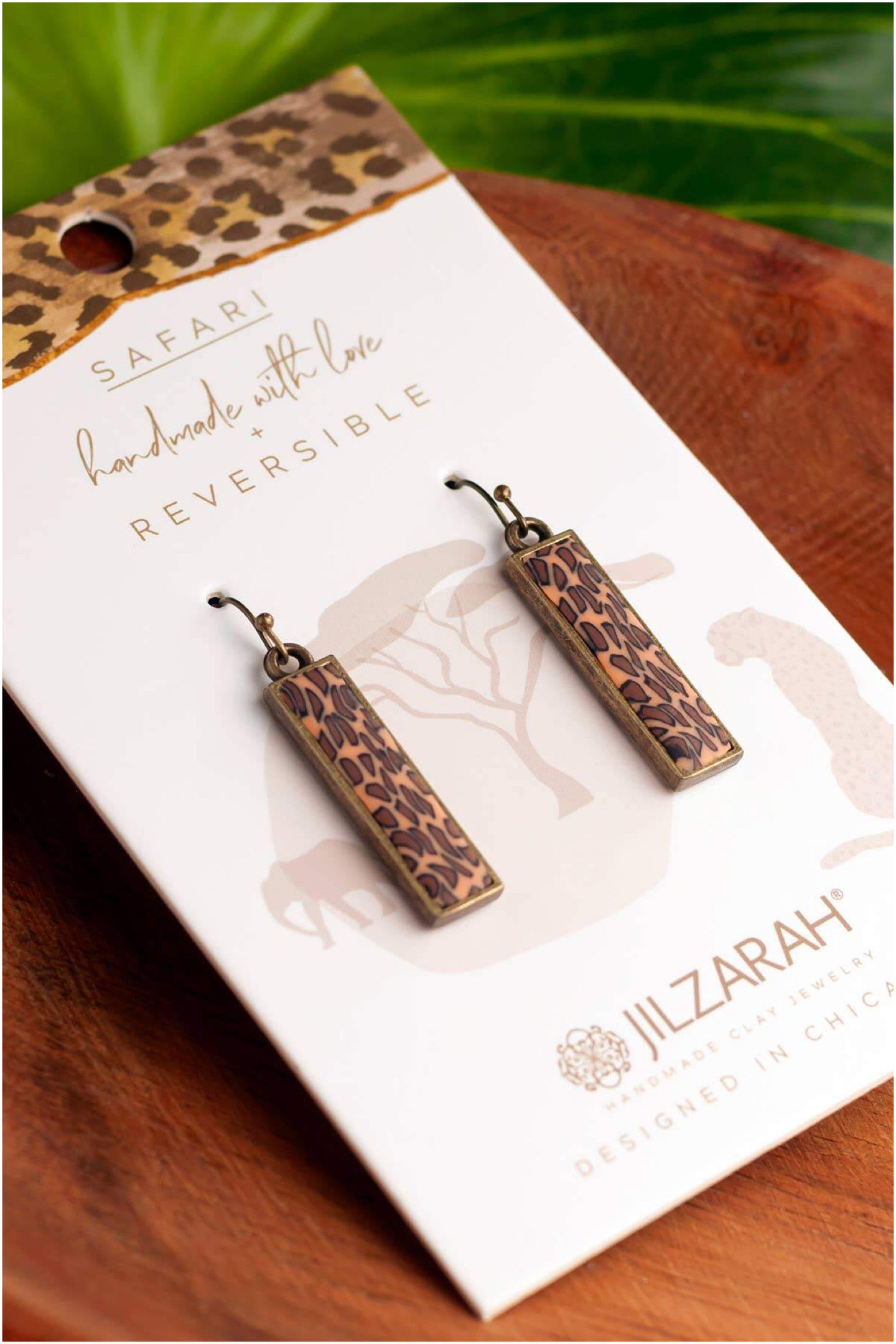Safari Reversible Bar Earrings by JILZARAH