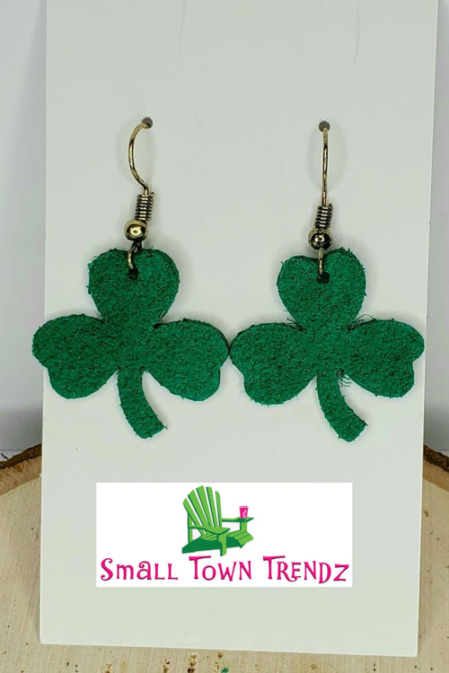 Shamrock Dangle Earrings ~ Clover Green