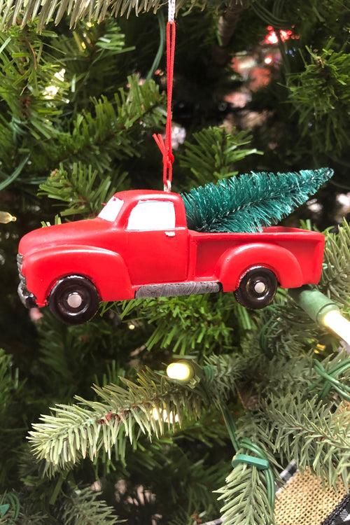 Red Truck Resin Ornament