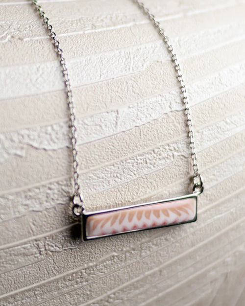 Pink Salt Silver Reversible Bar Necklace by JILZARAH