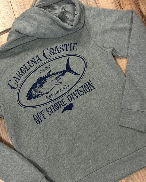 “Off Shore Division”  Light Gray Hoodie Sweatshirt by Carolina Coastie